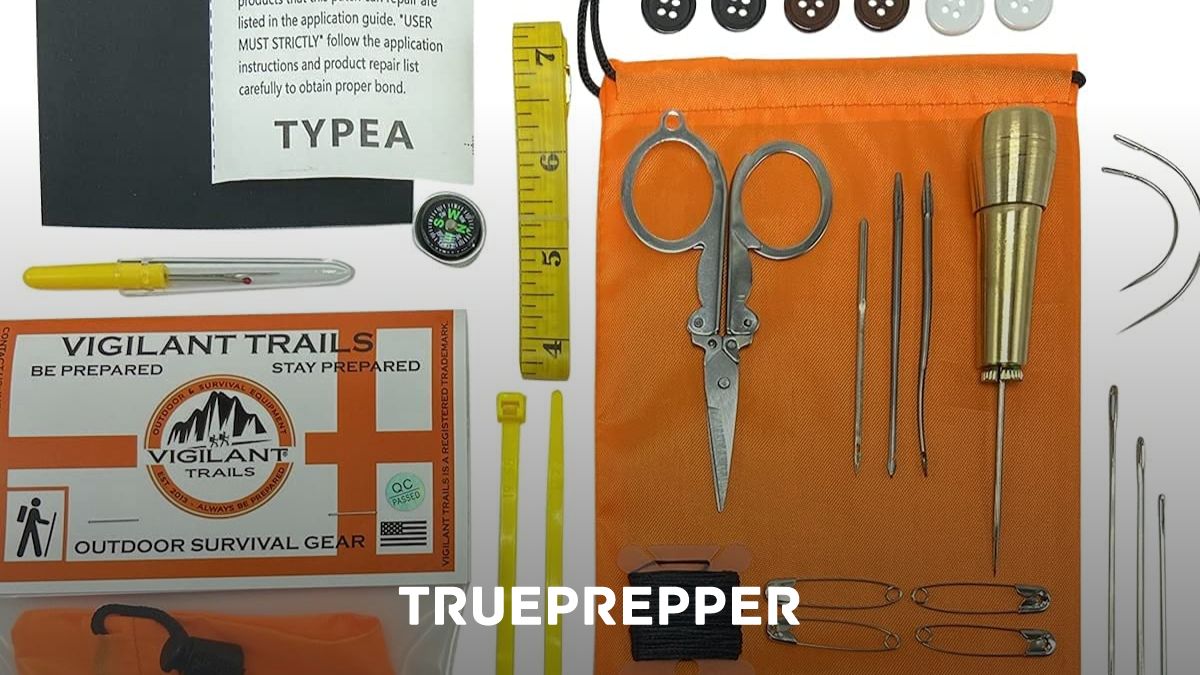Vigilant Trails® Survival Sewing, Repair Kit, Hiking Gear, Bug Out Bag,  Emergency Preparedness, Travel, Survival-Pocket Sewing Kit Stage-1